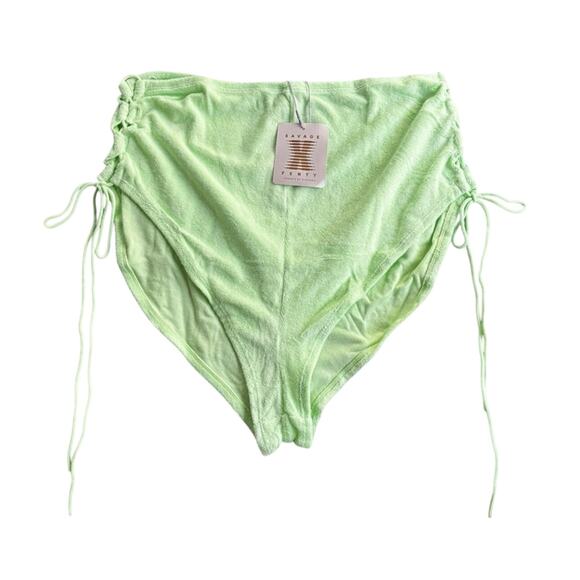Savage X Fenty Mint Green Curvy Terry Side Tie Intimate Playwear - Size:  2X - Picture 6 of 7